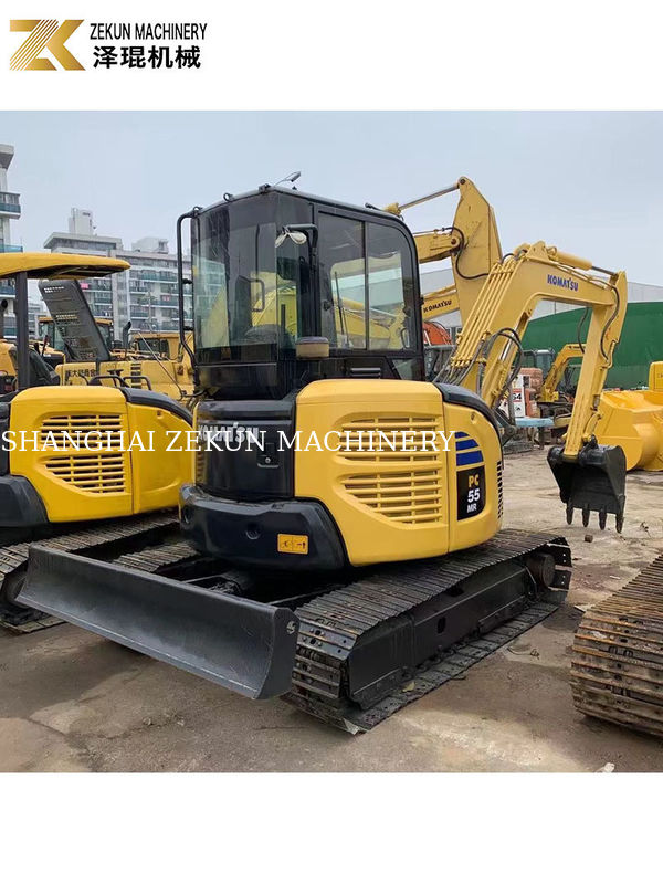 Excavateur Komatsu PC55MR-2 d'occasion avec 28,5 kW de puissance et une capacité de seau de 0,2 m3