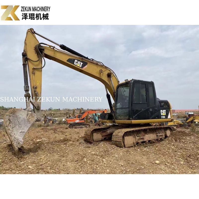 Excavatrice Cat 313 d'occasion de 13 tonnes Équipement de construction routière de 0,65 m3 de capacité de seau