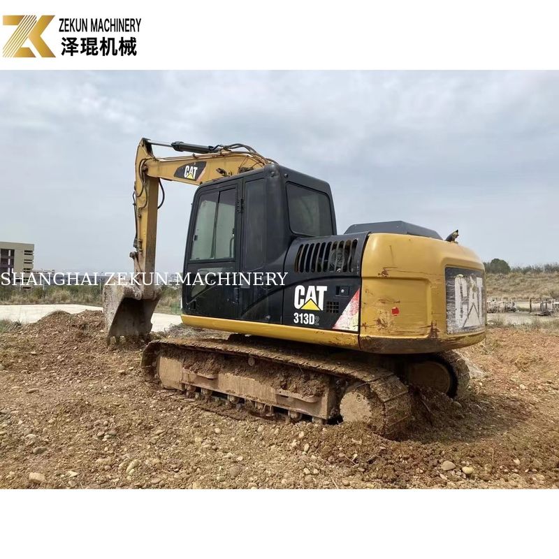 Excavatrice Cat 313 d'occasion de 13 tonnes Équipement de construction routière de 0,65 m3 de capacité de seau