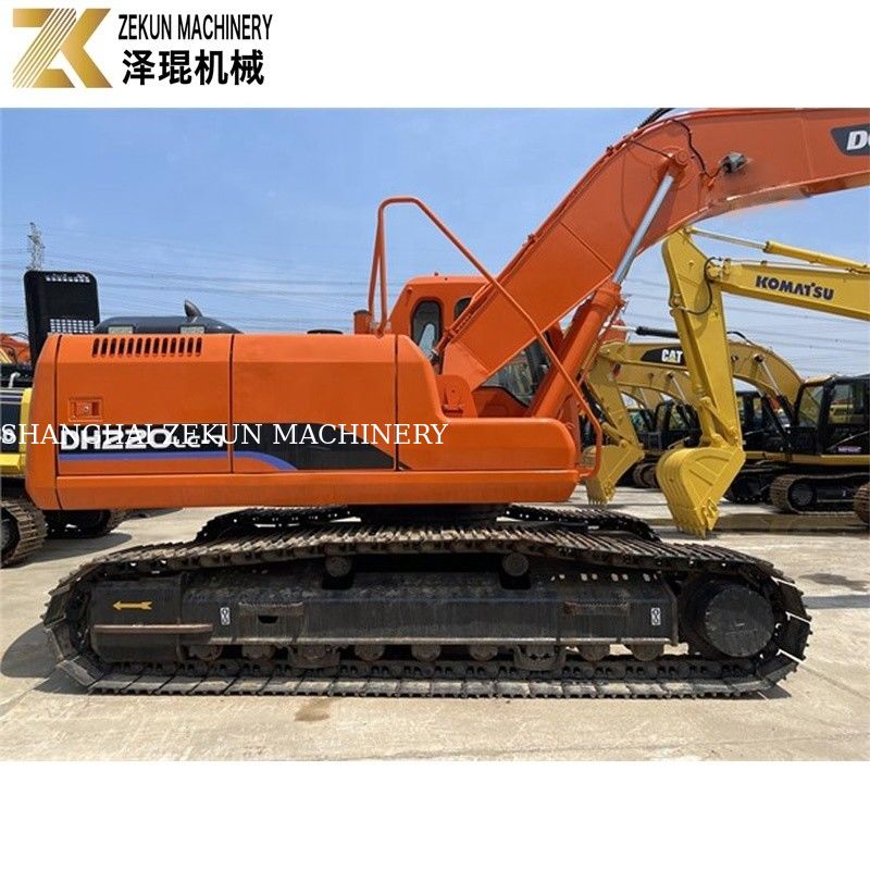 Excavateur de terre d'occasion de 22 tonnes Doosan 220 Excavateur DH220LC-7 Moteur 21400 K
