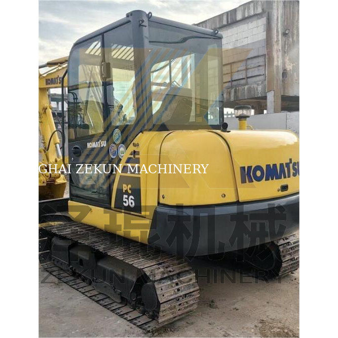 Excavateur Komatsu PC56 d'occasion avec une capacité de seau de 0,2 m3 et 0-2000 heures de travail