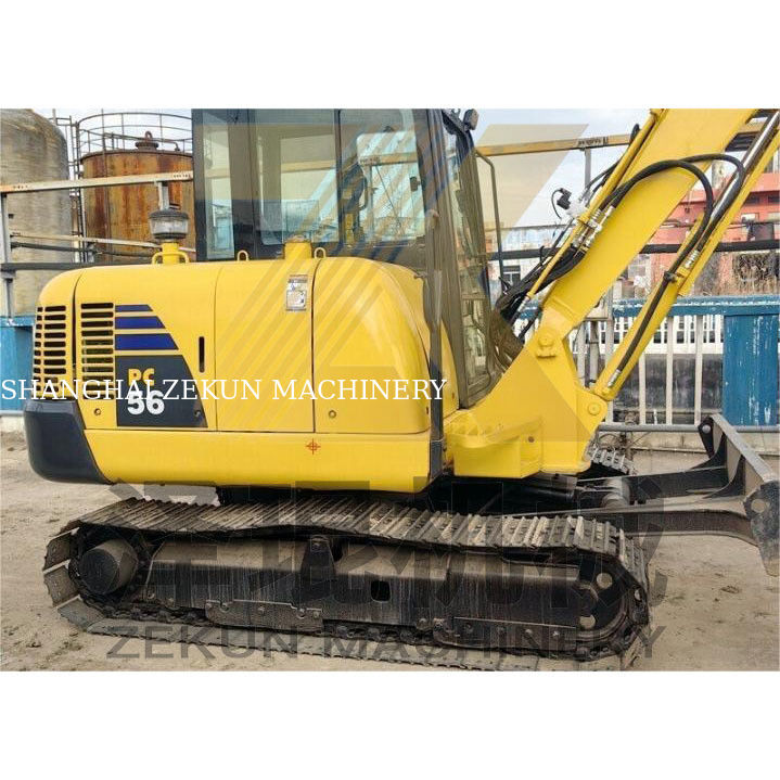 Excavateur Komatsu PC56 d'occasion avec une capacité de seau de 0,2 m3 et 0-2000 heures de travail