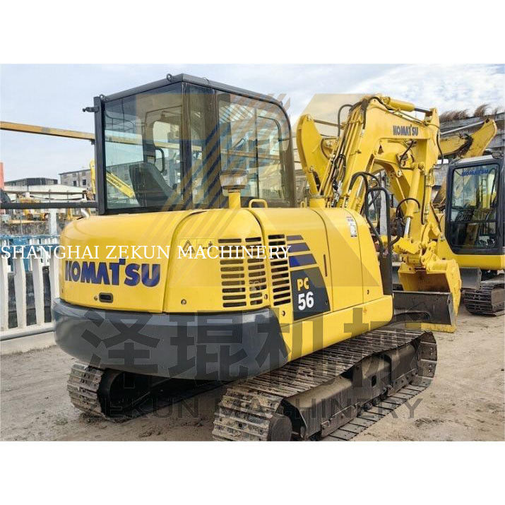 Excavateur Komatsu PC56 d'occasion avec une capacité de seau de 0,2 m3 et 0-2000 heures de travail