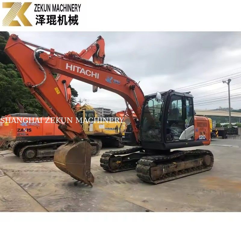 Excavateur Hitachi ZX120-6 avec pompe hydraulique d'origine et poids de fonctionnement de 12 tonnes