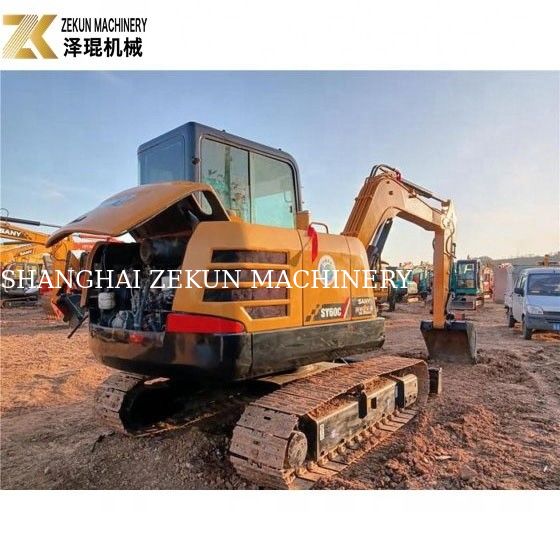 Excavateur Sany SY60C PRO de 6 tonnes avec moteur Sany et heures de travail réduites