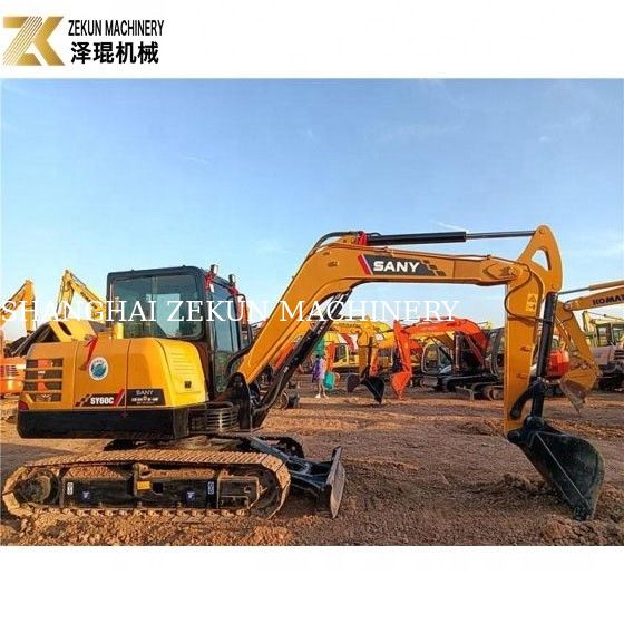 Excavateur Sany SY60C PRO de 6 tonnes avec moteur Sany et heures de travail réduites
