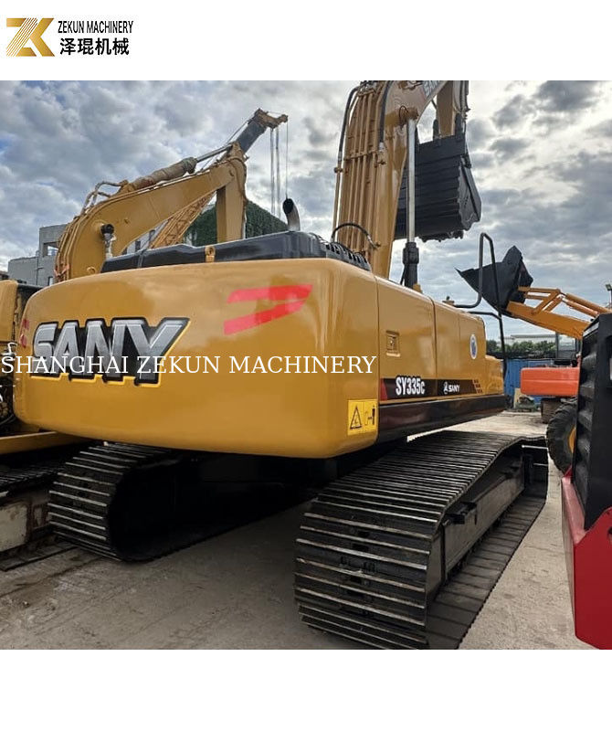 Excavateur Sany 335 d'origine utilisée avec moteur Sany Poids de la machine 35000 kg