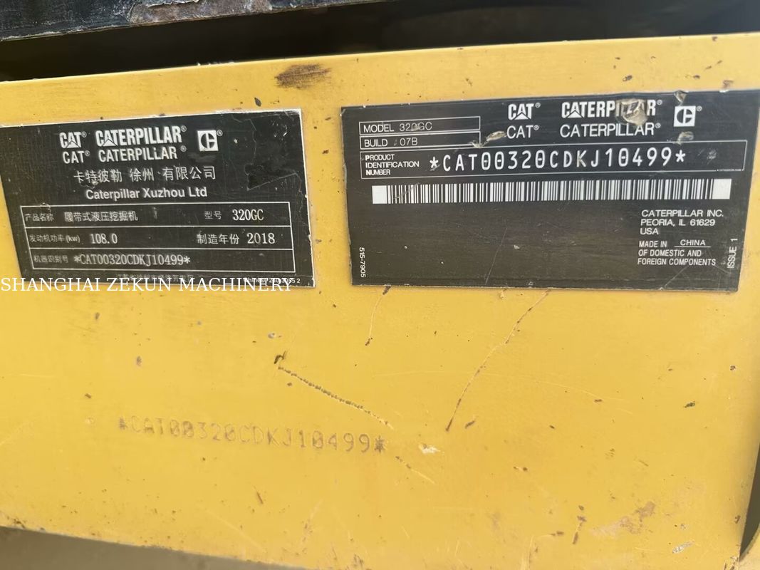Excavateur de catégorie 320GC de 2018 4300H, en état d'origine pour des opérations de construction sans problème